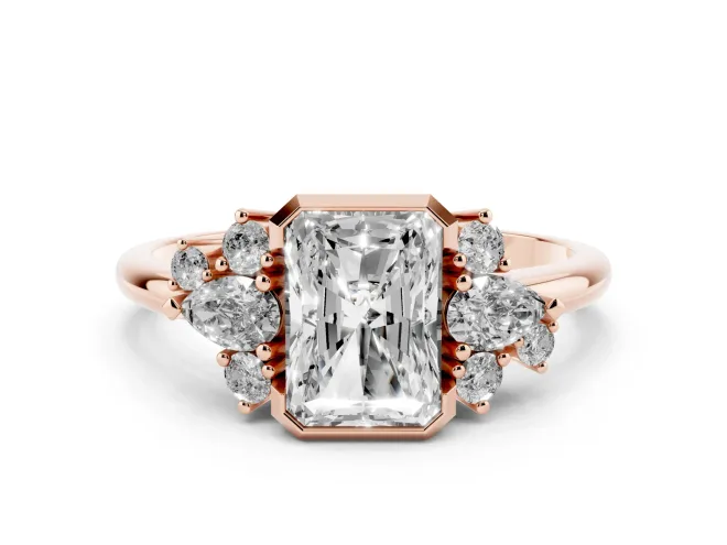 Bezel Three Stone Rings