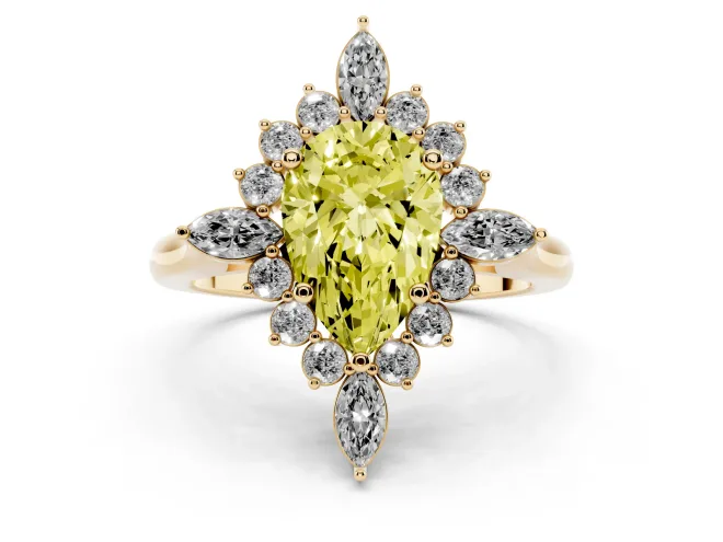 Pear-Shaped Engagement Ring Setting for a Fancy Yellow Lab-Grown Diamond | Yellow Gold - Design NV-24790