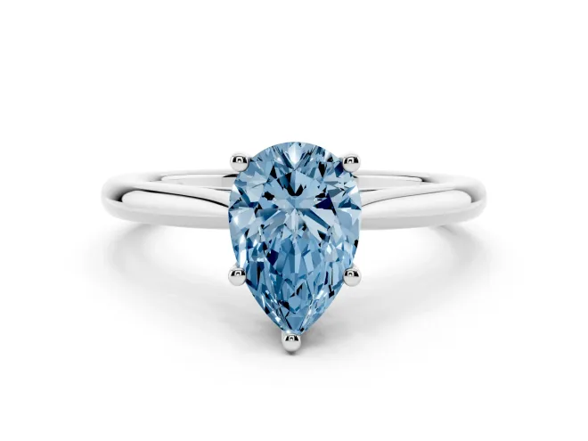 Pear-Shaped Cathedral Engagement Ring Setting for a Fancy Blue Lab-Grown Diamond | Sterling Silver