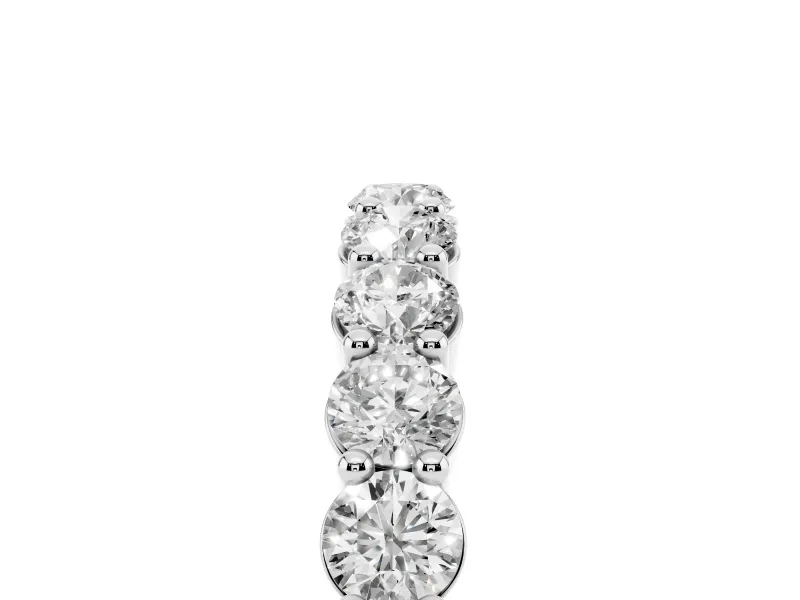 Round Diamond Half Eternity Band Set in Platinum with Top-Row Prong Setting