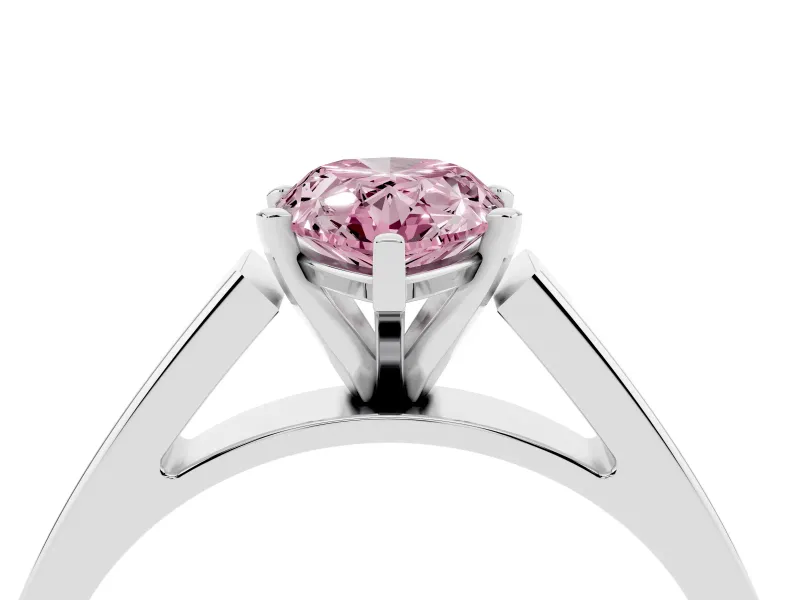 Pear-Shaped Solitaire Engagement Ring Setting for a Fancy Pink Lab-Grown Diamond | Platinum