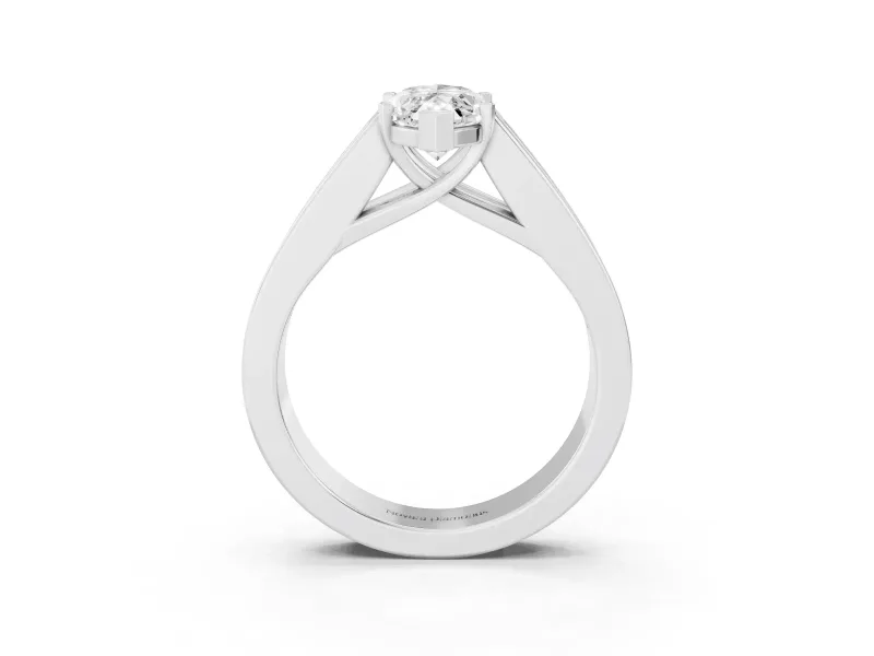 Marquise Channel-Set Engagement Ring Setting | Princess Side Stones | White Gold