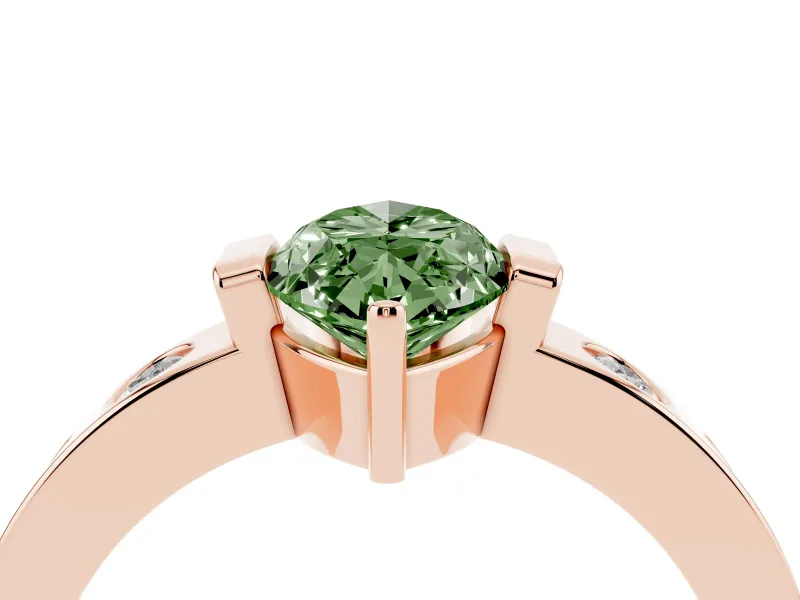 Marquise Tension Style Engagement Ring Setting for a Fancy Green Lab-Grown Diamond | Rose Gold