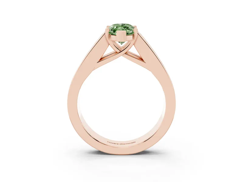 Marquise Channel-Set Engagement Ring Setting for a Fancy Green Lab-Grown Diamond | Rose Gold