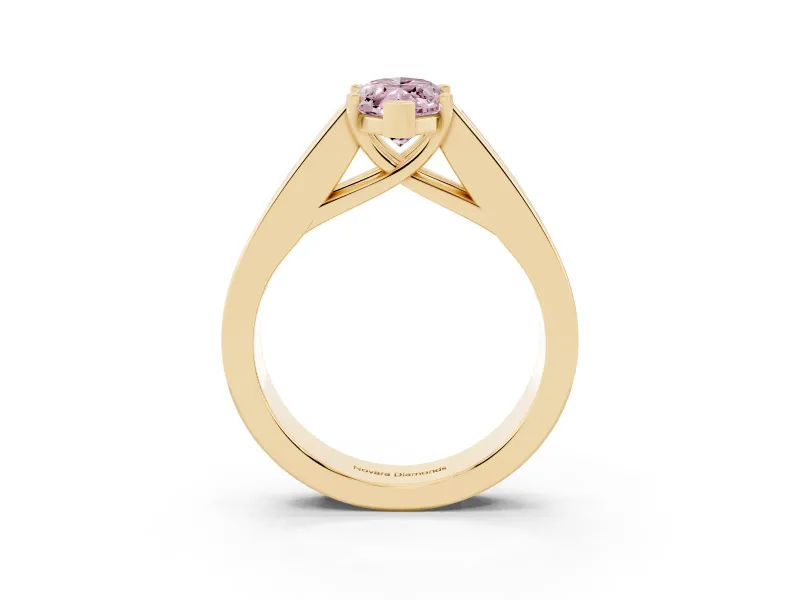 Marquise Channel-Set Engagement Ring Setting for a Fancy Pink Lab-Grown Diamond | Yellow Gold