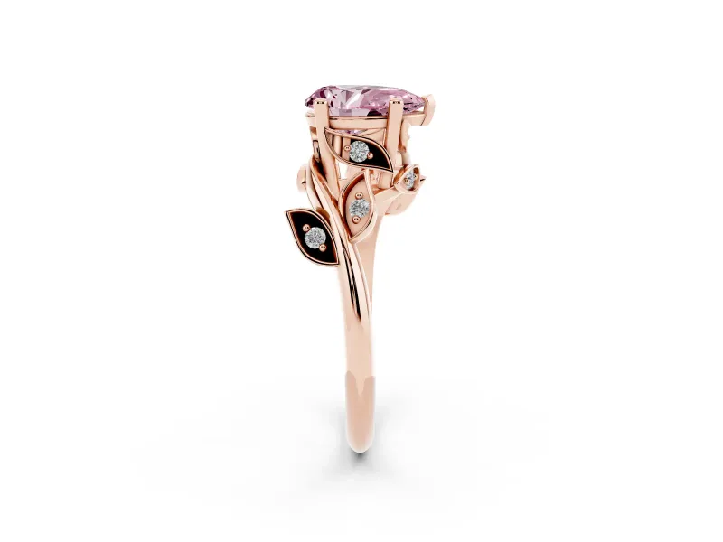 Pear-Shaped Twisted Bypass Engagement Ring Setting for a Fancy Pink Lab-Grown Diamond | Rose Gold