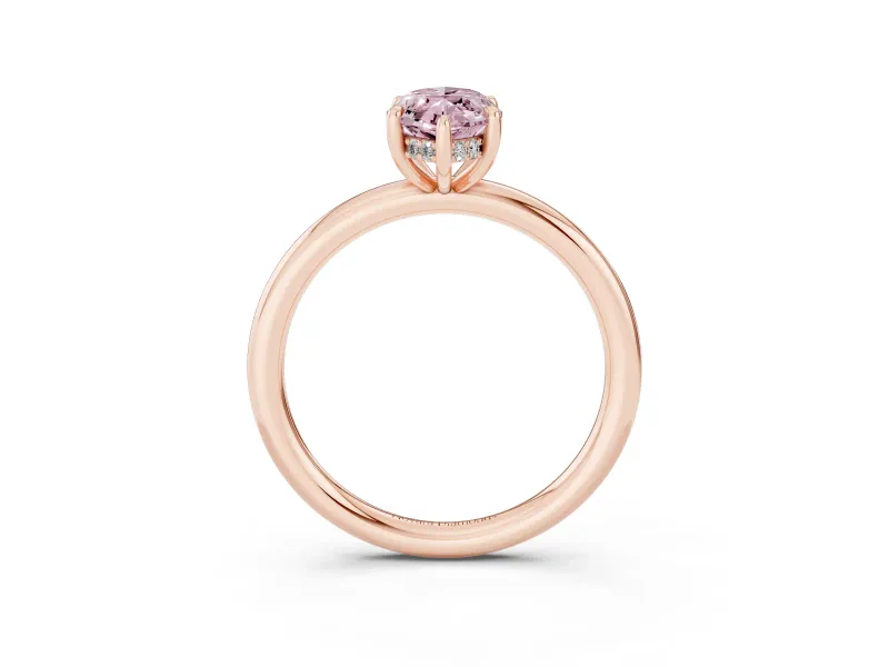 Marquise Hidden Halo Ring Setting for a Fancy Pink Lab-Grown Diamond | Rose Gold