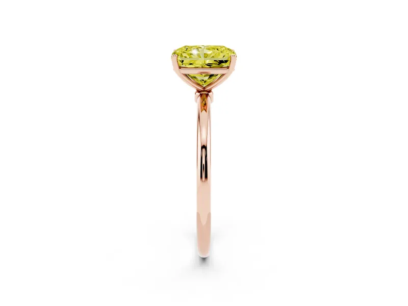 Radiant Cut Engagement Ring Setting for a Fancy Yellow Lab-Grown Diamond | Rose Gold - Design NV-24609