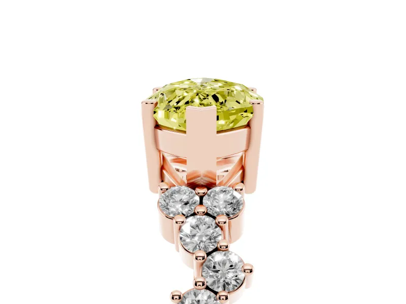Marquise Scattered Accent Engagement Ring Setting for a Fancy Yellow Lab-Grown Diamond | Rose Gold