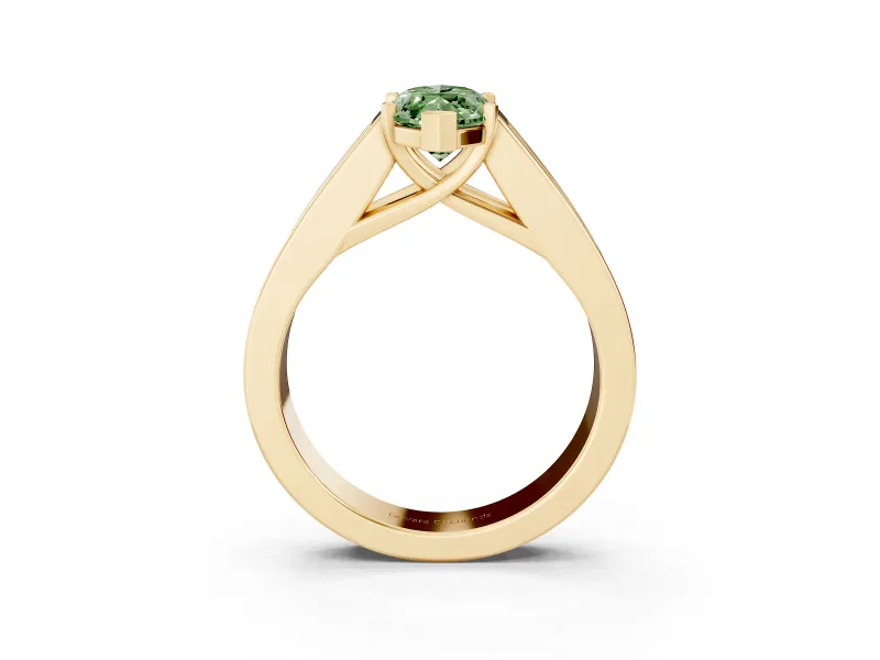 Marquise Channel-Set Engagement Ring Setting for a Fancy Green Lab-Grown Diamond | Yellow Gold