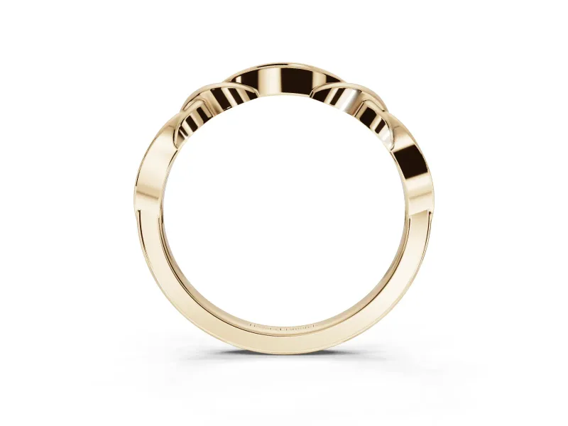 Round Lab-Grown Diamond Graduated Twisted Pavé Wedding Band | Marquise Motifs | Yellow Gold