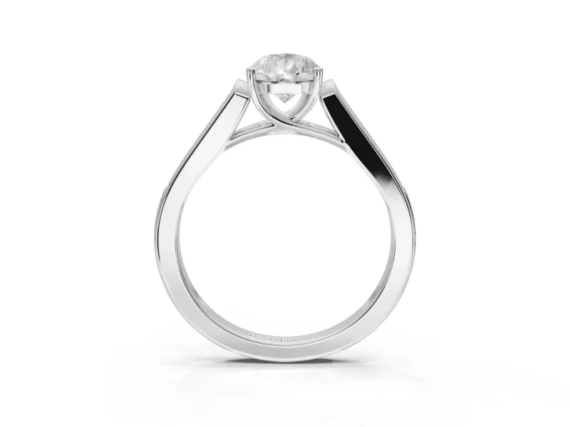 Pear-Shaped Cathedral Solitaire Engagement Ring Setting | Channel Set Band | White Gold