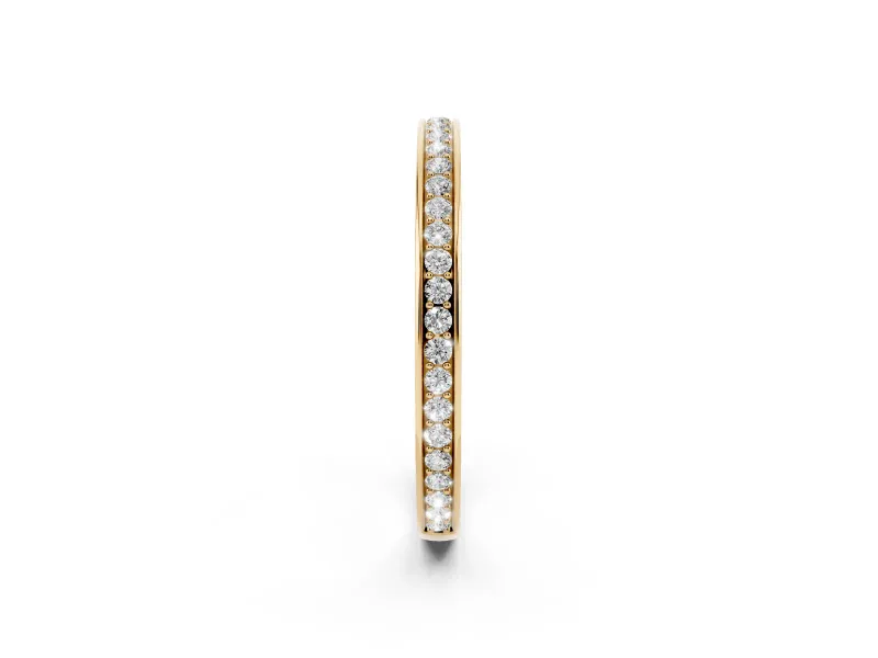 Round Diamond Continuous Pavé Eternity Band Set in Yellow gold