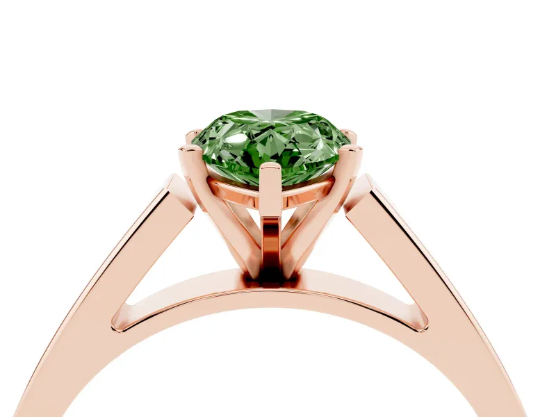 Pear-Shaped Solitaire Engagement Ring Setting for a Fancy Green Lab-Grown Diamond | Rose Gold