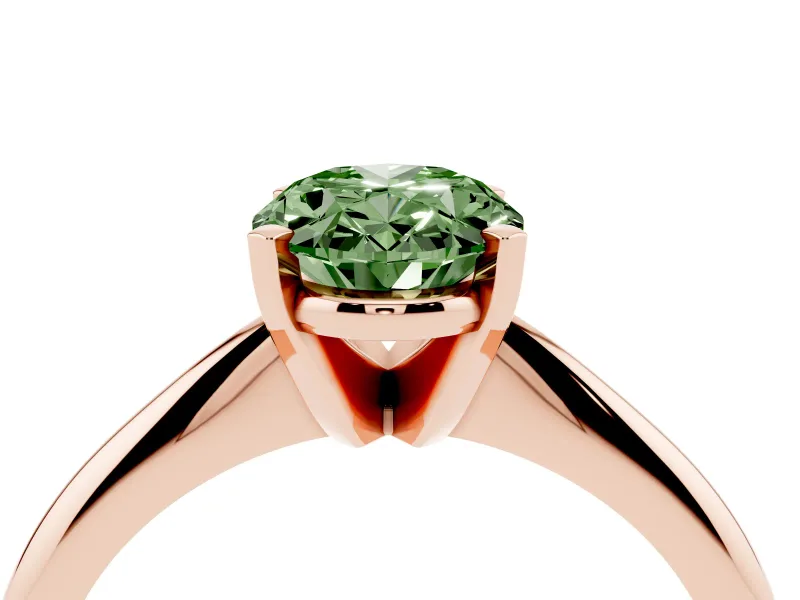 Oval Solitaire Engagement Ring Setting for a Fancy Green Lab-Grown Diamond | Rose Gold