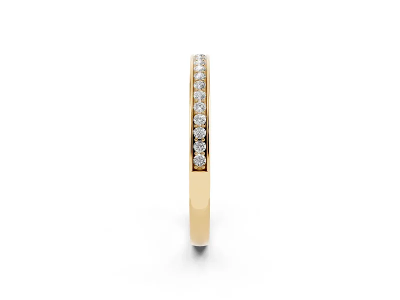 Round Diamond Pavé Eternity Band Set in Yellow gold with Channel Setting