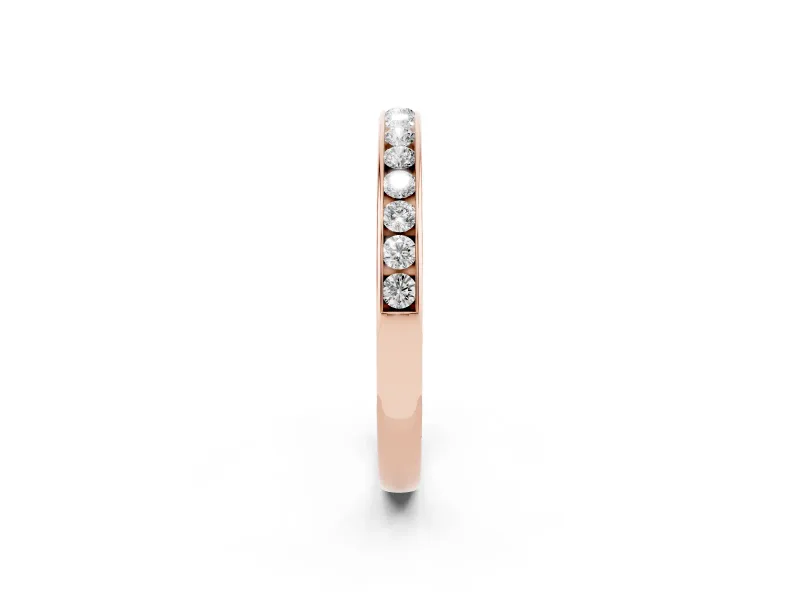 Round Lab-Grown Diamond Channel Set Half Eternity Band | Flush Walls | Rose Gold