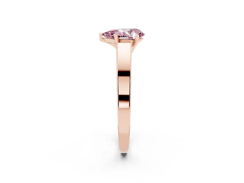 Pear-Shaped Solitaire Engagement Ring Setting for a Fancy Pink Lab-Grown Diamond | Rose Gold