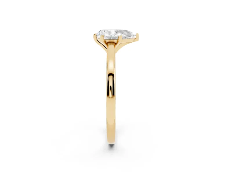 Pear-Shaped Solitaire Engagement Ring Setting | Basket Rail | Yellow Gold