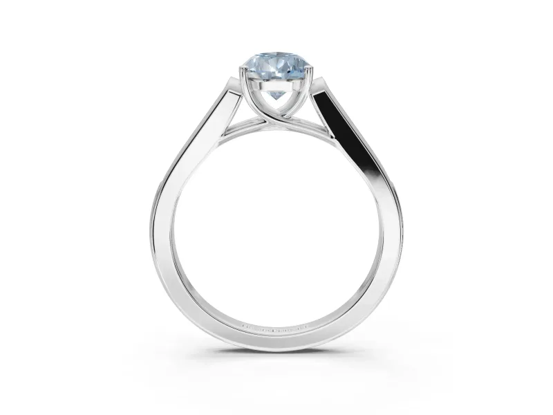 Pear-Shaped Cathedral Solitaire Engagement Ring Setting for a Fancy Blue Lab-Grown Diamond | Channel Set Band | Platinum