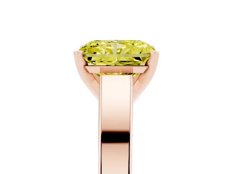 Radiant Cut Solitaire Engagement Ring Setting for a Fancy Yellow Lab-Grown Diamond | Rose Gold