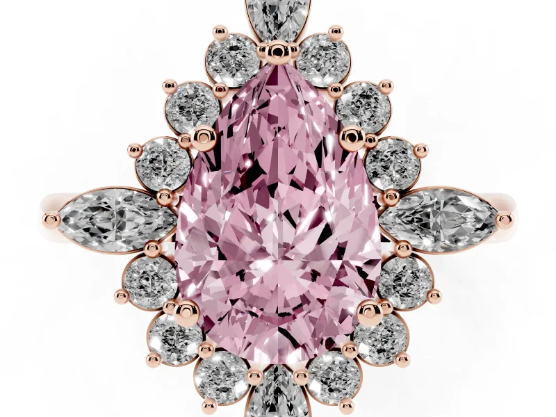 Pear-Shaped Engagement Ring Setting for a Fancy Pink Lab-Grown Diamond | Rose Gold - Design NV-24790
