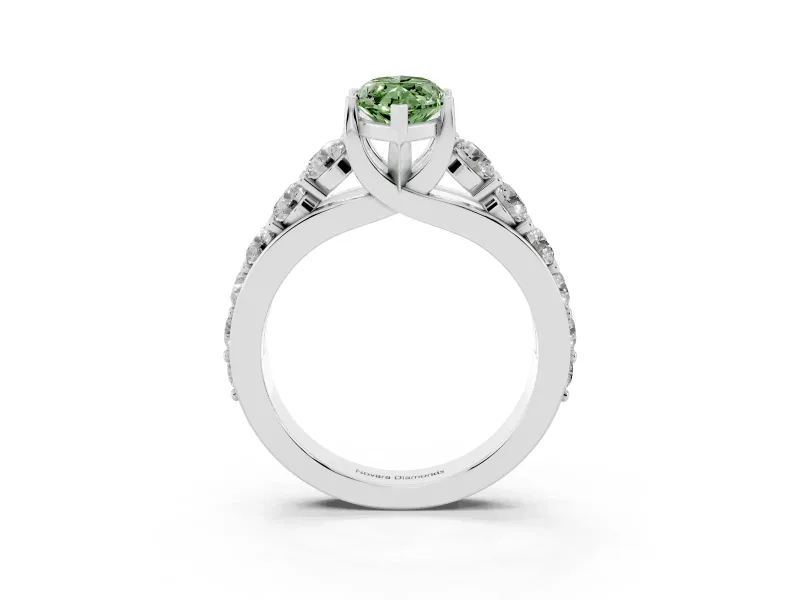 Marquise Graduated Engagement Ring Setting for a Fancy Green Lab-Grown Diamond | Platinum