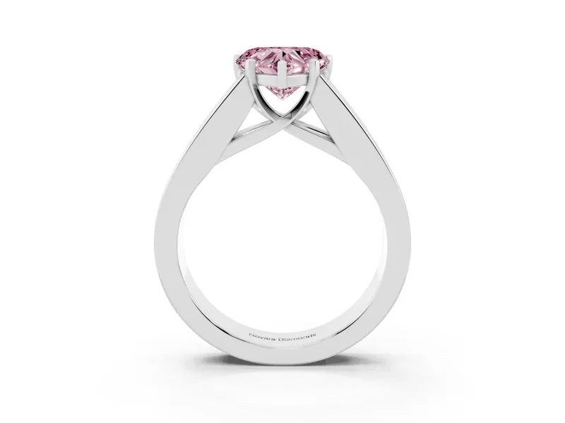 Heart-Shaped Channel-Set Engagement Ring Setting for a Fancy Pink Lab-Grown Diamond | Platinum