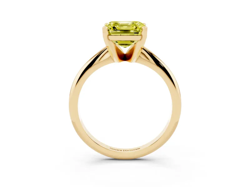 Asscher Cut Engagement Ring Setting for a Fancy Yellow Lab-Grown Diamond | Yellow Gold