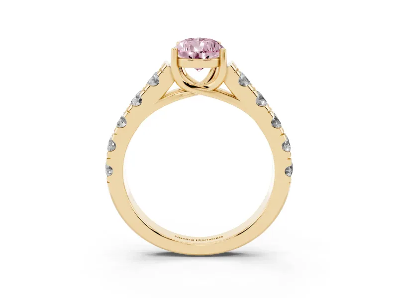 Pear-Shaped Engagement Ring Setting for a Fancy Pink Lab-Grown Diamond | Yellow Gold - Design NV-24643