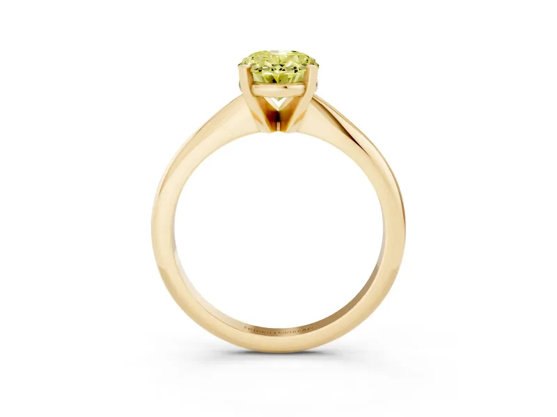 Oval Solitaire Engagement Ring Setting for a Fancy Yellow Lab-Grown Diamond | Yellow Gold