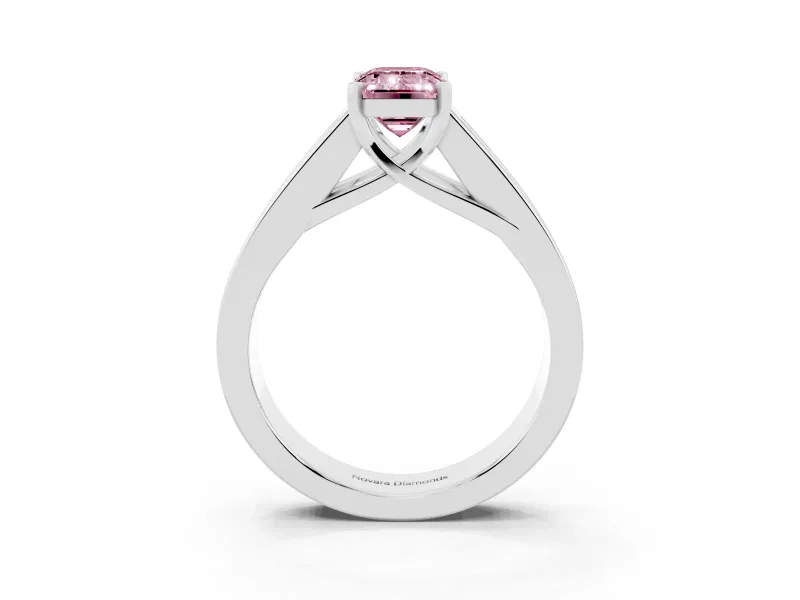 Emerald Cut Channel-Set Engagement Ring Setting for a Fancy Pink Lab-Grown Diamond | Platinum