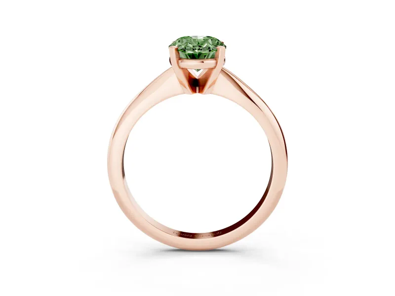 Oval Solitaire Engagement Ring Setting for a Fancy Green Lab-Grown Diamond | Rose Gold