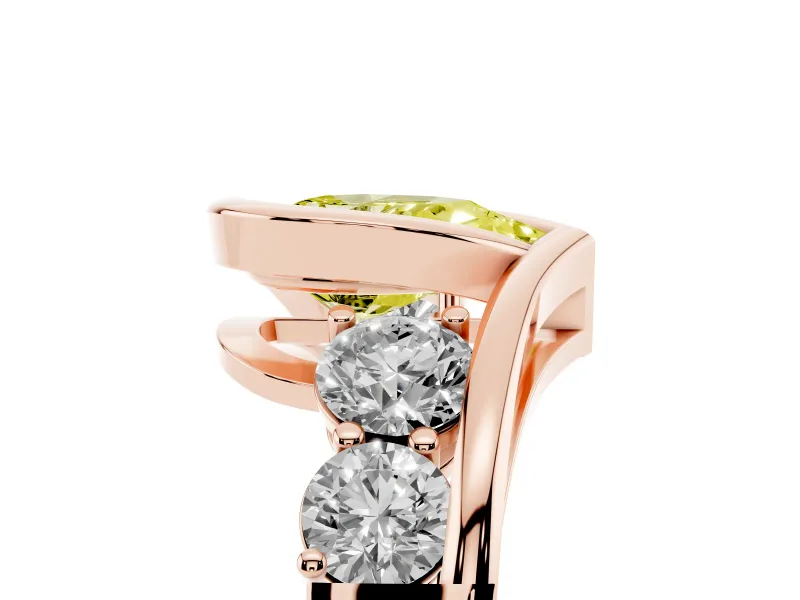 Pear-Shaped Bezel Bypass Engagement Ring Setting for a Fancy Yellow Lab-Grown Diamond | Rose Gold