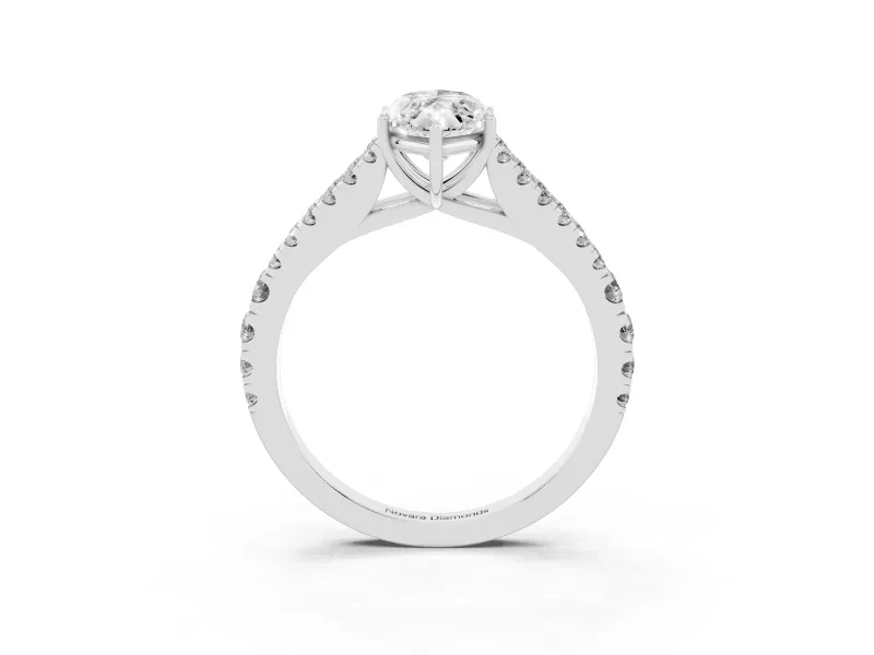Marquise Graduated Pave Split Shank Engagement Ring Setting | V Split Shoulders | Platinum