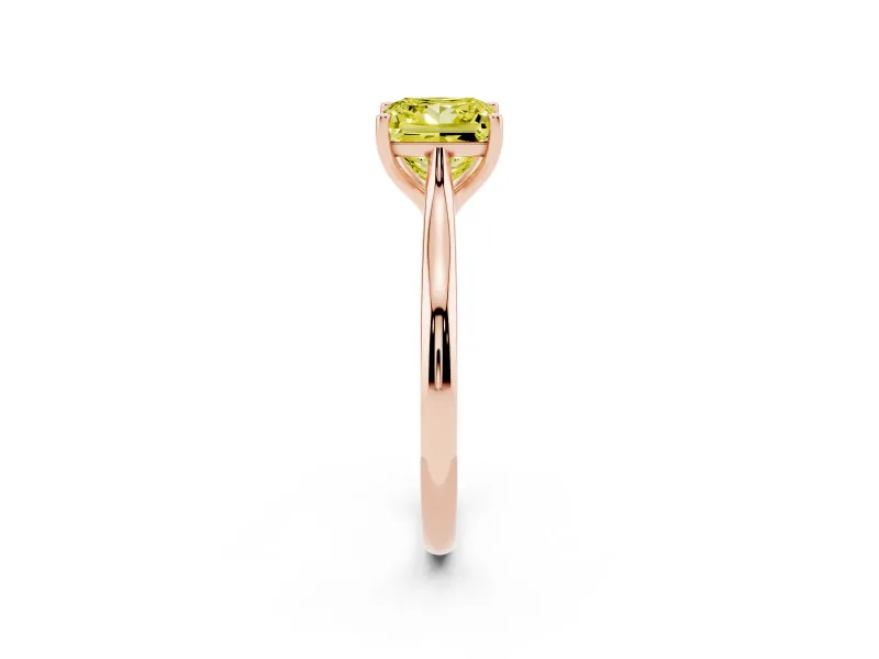 Princess Cut Cathedral Engagement Ring Setting for a Fancy Yellow Lab-Grown Diamond | Rose Gold