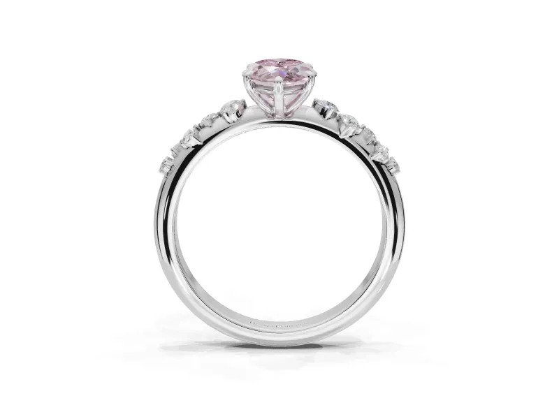 Marquise Graduated Solitaire Engagement Ring Setting for a Fancy Pink Lab-Grown Diamond | Sterling Silver