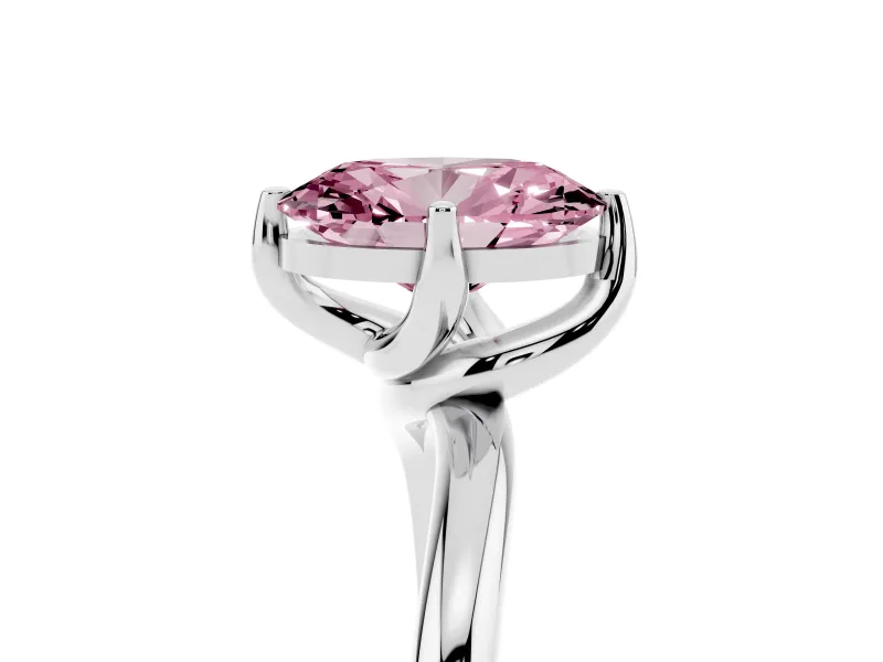 Oval Bypass Solitaire Engagement Ring Setting for a Fancy Pink Lab-Grown Diamond | Platinum
