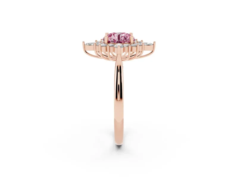 Round Engagement Ring Setting for a Fancy Pink Lab-Grown Diamond | Rose Gold - Design NV-24790