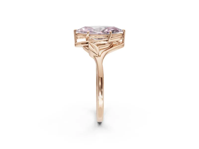 Marquise Bypass Solitaire Engagement Ring Setting for a Fancy Pink Lab-Grown Diamond | Rose Gold