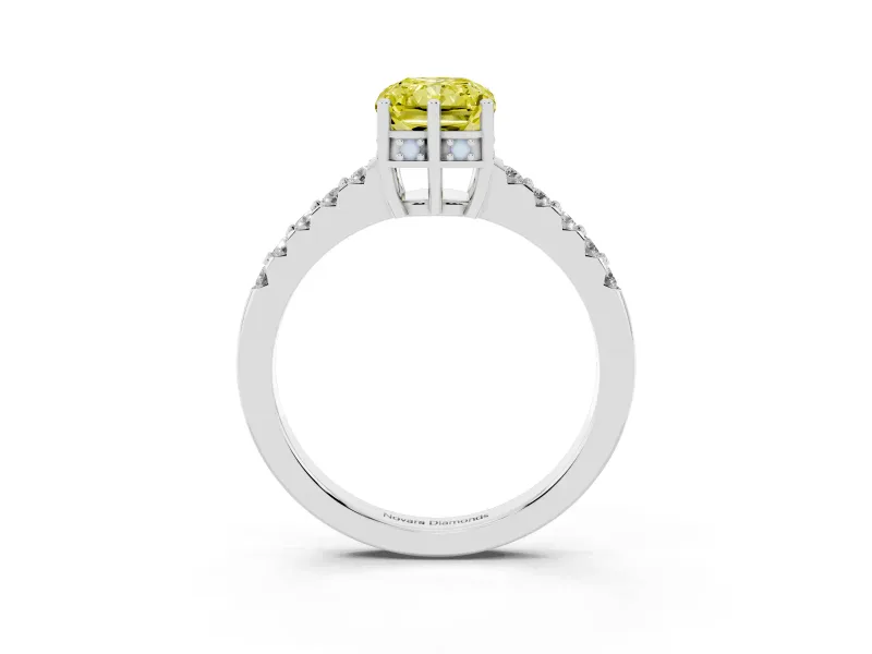 Radiant Cut Engagement Ring Setting for a Fancy Yellow Lab-Grown Diamond | Platinum - Design NV-24649