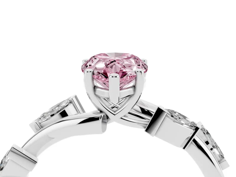 Pear-Shaped Twisted Vine Engagement Ring Setting for a Fancy Pink Lab-Grown Diamond | Platinum