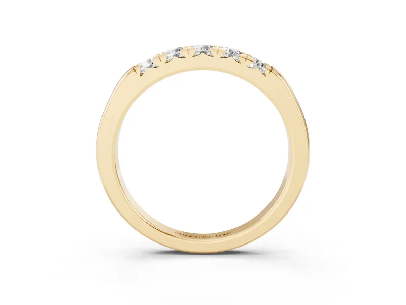 Round Diamond Half Eternity Band Set in Yellow gold with Channel Setting