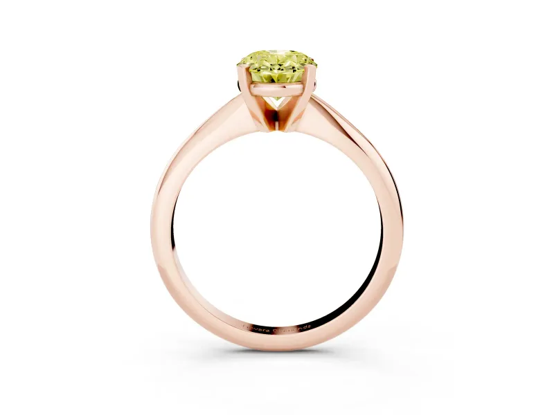 Oval Solitaire Engagement Ring Setting for a Fancy Yellow Lab-Grown Diamond | Rose Gold