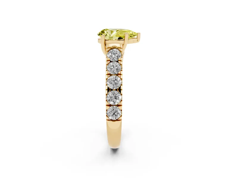 Pear-Shaped Engagement Ring Setting for a Fancy Yellow Lab-Grown Diamond | Yellow Gold - Design NV-24643