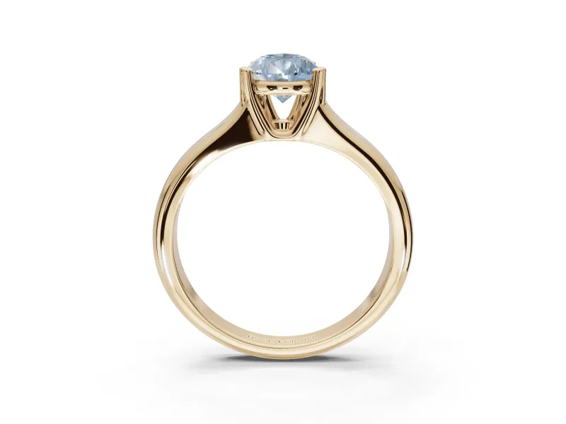 Pear-Shaped Double Claw Solitaire Engagement Ring Setting for a Fancy Blue Lab-Grown Diamond | Yellow Gold
