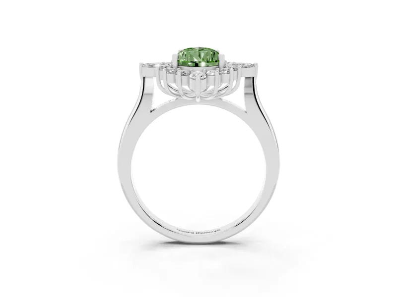 Pear-Shaped Engagement Ring Setting for a Fancy Green Lab-Grown Diamond | White Gold - Design NV-24790