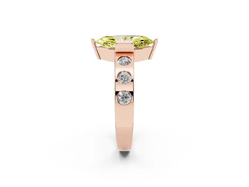 Marquise Tension Style Engagement Ring Setting for a Fancy Yellow Lab-Grown Diamond | Rose Gold