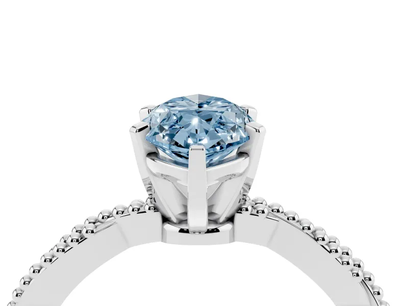 Marquise Twisted Solitaire Engagement Ring Setting for a Fancy Blue Lab-Grown Diamond | White Gold