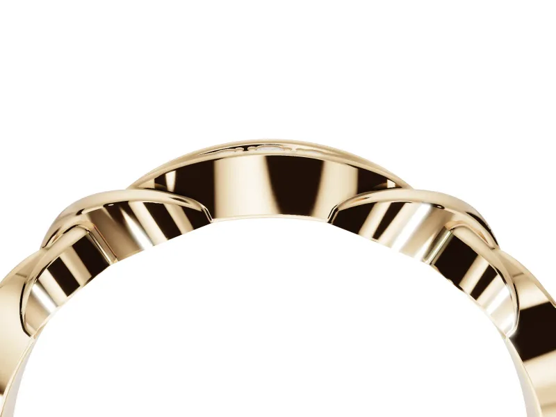 Round Lab-Grown Diamond Graduated Twisted Pavé Wedding Band | Marquise Motifs | Yellow Gold